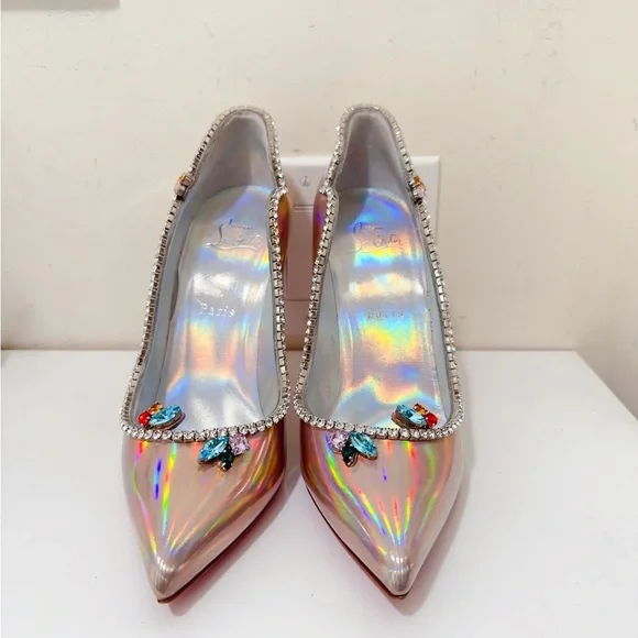 Christian Louboutin Chick Queen Iridescent Jewel Red Sole Pumps - New - Picture 5 of 12